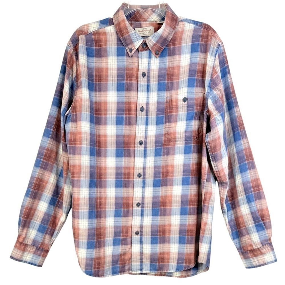 Weatherproof Classic Plaid Button Down Shirt Blue Red Cabincore‎ Large